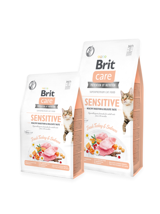 BRIT CARE Grain-Free SENSITIVE HEALTHY DIGESTION AND DELICATE TASTE DRY CAT FOOD