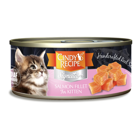 CINDY S RECIPE SIGNATURE SALMON FILLET for KITTEN 70g WET CAT FOOD