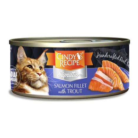CINDY'S RECIPE SIGNATURE SALMON FILLET with TROUT 70g WET CAT FOOD