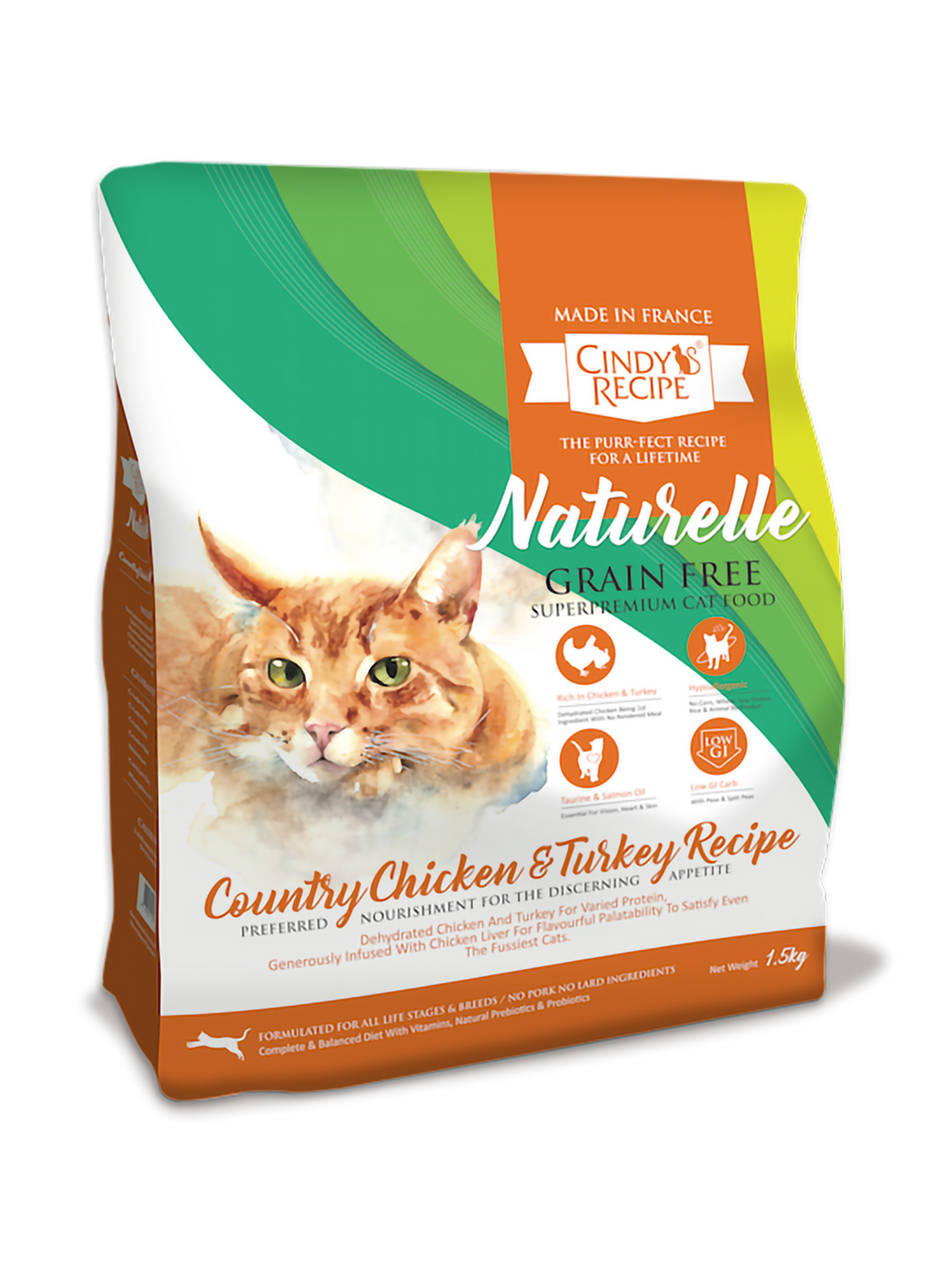 CINDY'S RECIPE NATURELLE CHICKEN & TURKEY RECIPE GRAIN FREE DRY CAT FOOD