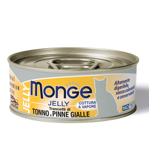 MONGE WET CAT FOOD YELLOWFIN TUNA IN JELLY 80G