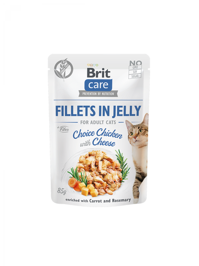 BRIT CARE CAT POUCH CHICKEN WITH CHEESE IN JELLY 85G