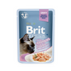 BRIT PREMIUM CAT POUCH WITH SALMON FILLETS IN GRAVY FOR STERILISED CATS 85g