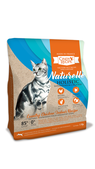 CINDY'S RECIPE NATURELLE HOLISTIC COUNTRY CHICKEN INDOOR RECIPE CAT DRY FOOD