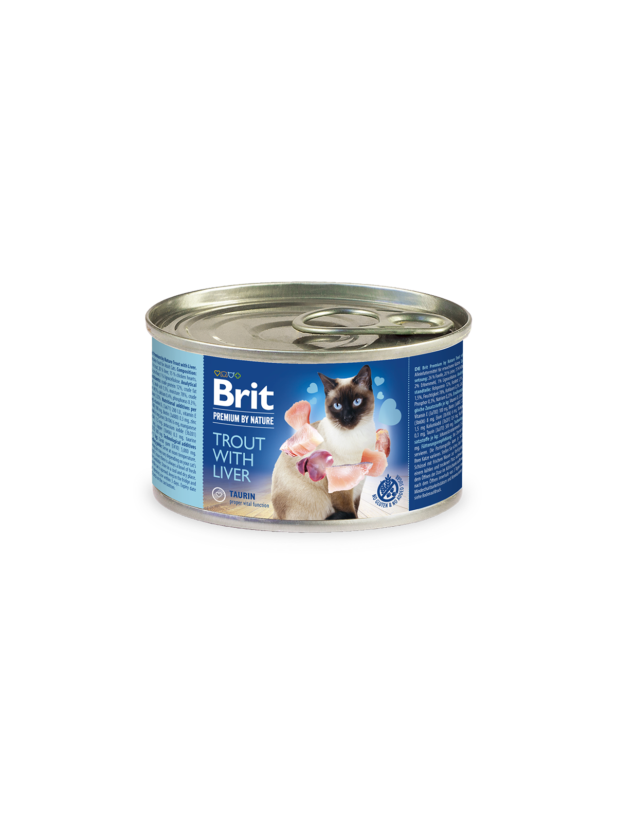 BRIT PREMIUM BY NATURE TROUT WITH LIVER 200g WET CAT FOOD